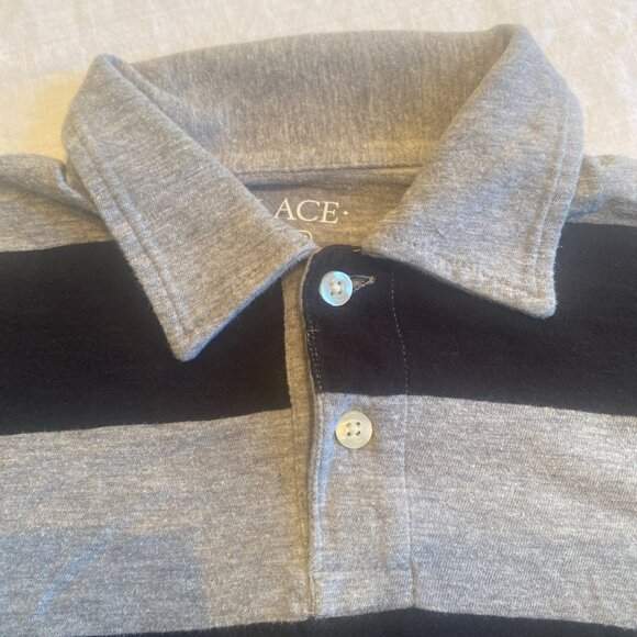 The Children's Place Shirt Pullover Size Small  5 6 Blue Grey Collared Striped - Picture 2 of 5